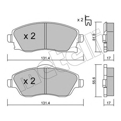 Photo Brake Pad Set, disc brake METELLI 2203400