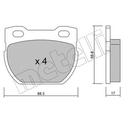 Photo Kit de plaquettes de frein, frein à disque METELLI 2203541