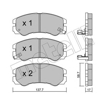 Photo Kit de plaquettes de frein, frein à disque METELLI 2203570