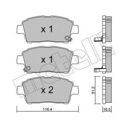 Photo Brake Pad Set, disc brake METELLI 2204230