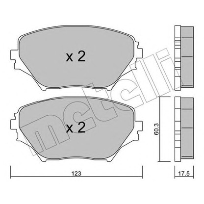 Photo Kit de plaquettes de frein, frein à disque METELLI 2204300