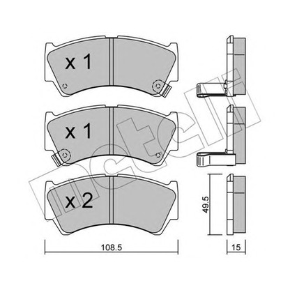 Photo Kit de plaquettes de frein, frein à disque METELLI 2204360