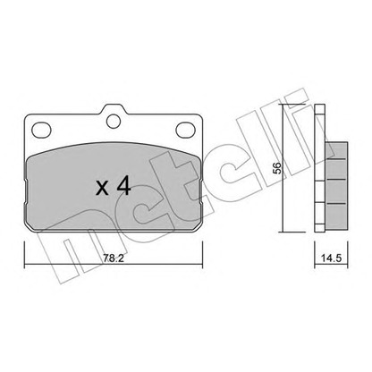 Photo Kit de plaquettes de frein, frein à disque METELLI 2204400