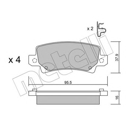 Photo Kit de plaquettes de frein, frein à disque METELLI 2204470