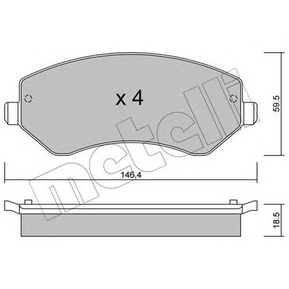 Photo Brake Pad Set, disc brake METELLI 2205240