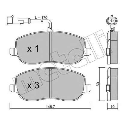 Foto Kit pastiglie freno, Freno a disco METELLI 2205301