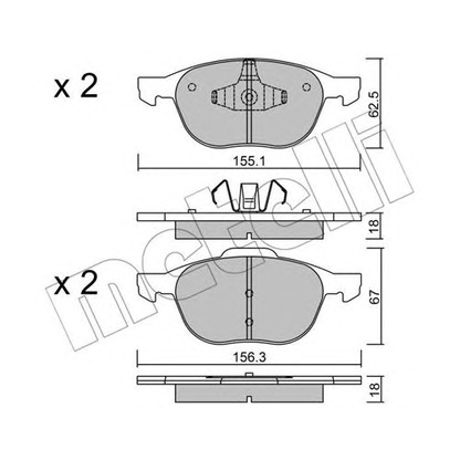 Photo Brake Pad Set, disc brake METELLI 2205340