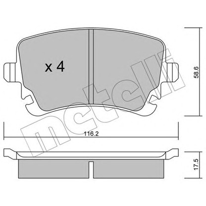 Photo Brake Pad Set, disc brake METELLI 2205542