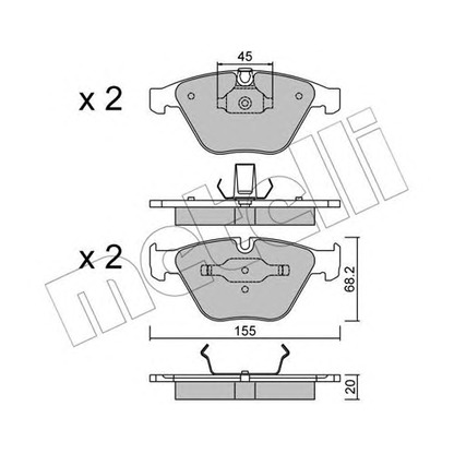 Foto Kit pastiglie freno, Freno a disco METELLI 2205584