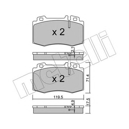 Photo Kit de plaquettes de frein, frein à disque METELLI 2205635