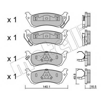 Photo Brake Pad Set, disc brake METELLI 2205700