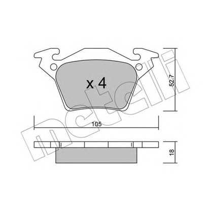 Photo Kit de plaquettes de frein, frein à disque METELLI 2205740