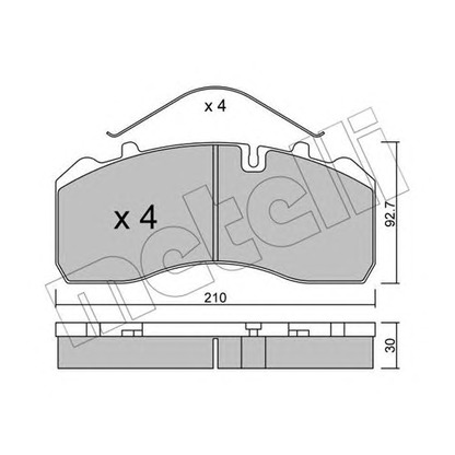 Photo Brake Pad Set, disc brake METELLI 2205840