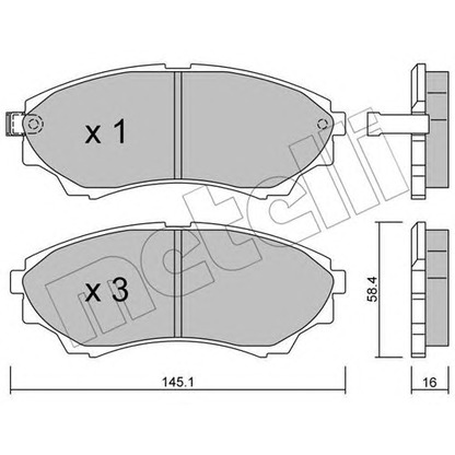 Photo Brake Pad Set, disc brake METELLI 2206100