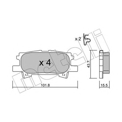 Photo Brake Pad Set, disc brake METELLI 2206190