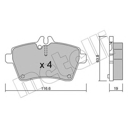 Photo Kit de plaquettes de frein, frein à disque METELLI 2206460