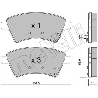 Photo Brake Pad Set, disc brake METELLI 2207020