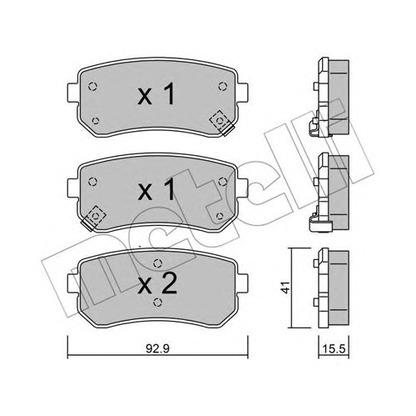 Foto Kit pastiglie freno, Freno a disco METELLI 2207250