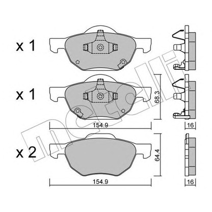 Foto Kit pastiglie freno, Freno a disco METELLI 2207300