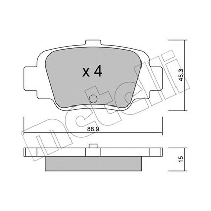 Photo Kit de plaquettes de frein, frein à disque METELLI 2207420