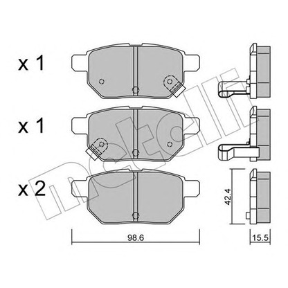 Photo Brake Pad Set, disc brake METELLI 2207460