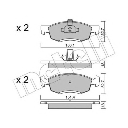 Photo Brake Pad Set, disc brake METELLI 2208020