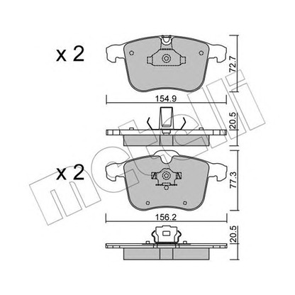 Photo Brake Pad Set, disc brake METELLI 2208130