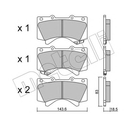 Foto Kit pastiglie freno, Freno a disco METELLI 2208210