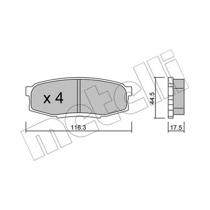 Photo Brake Pad Set, disc brake METELLI 2208220