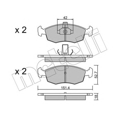 Photo Brake Pad Set, disc brake METELLI 2202743