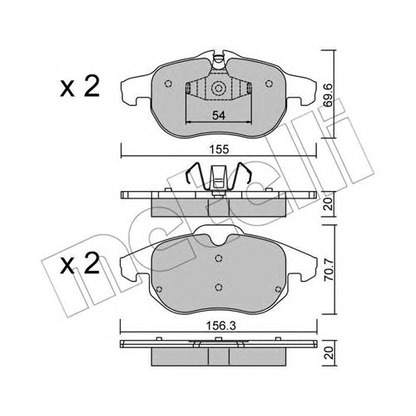 Photo Brake Pad Set, disc brake METELLI 2205404