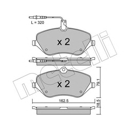 Photo Kit de plaquettes de frein, frein à disque METELLI 2206011