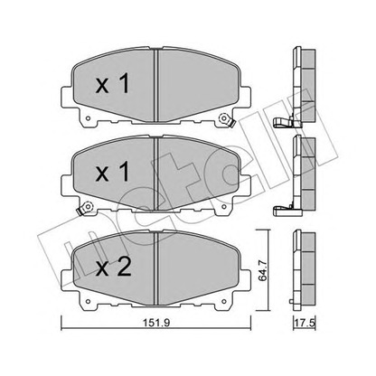 Foto Kit pastiglie freno, Freno a disco METELLI 2208670