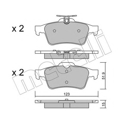 Foto Kit pastiglie freno, Freno a disco METELLI 2203373