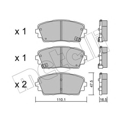 Photo Brake Pad Set, disc brake METELLI 2209410