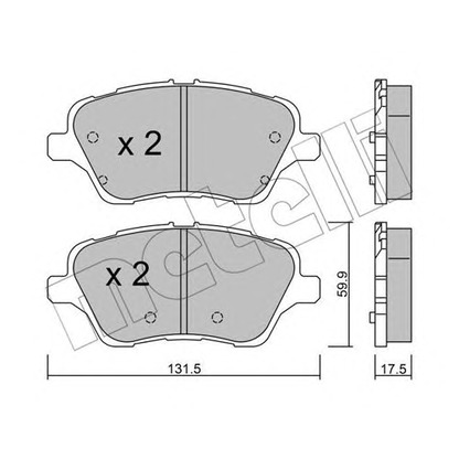 Фото Комплект тормозных колодок, дисковый тормоз METELLI 2209760