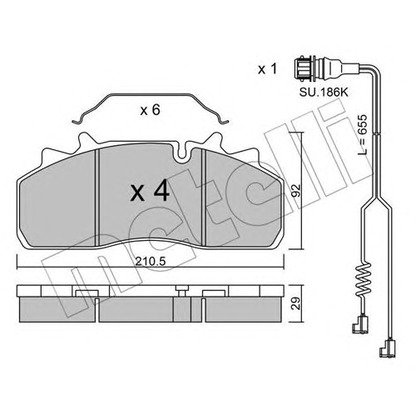 Photo Brake Pad Set, disc brake METELLI 2209321K