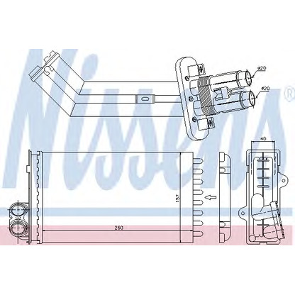Zdjęcie Wymiennik ciepła, ogrzewanie wnętrza NISSENS 73362