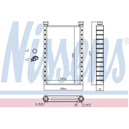 Photo Heat Exchanger, interior heating NISSENS 70527