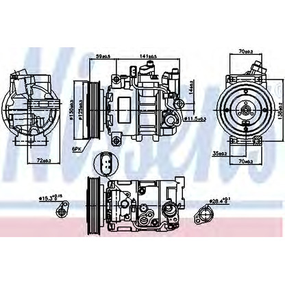 Foto Compresor, aire acondicionado NISSENS 89111