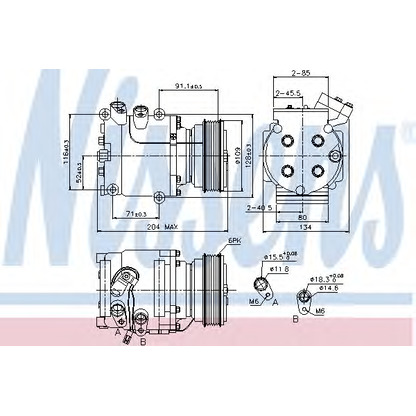 Foto Compresor, aire acondicionado NISSENS 89233