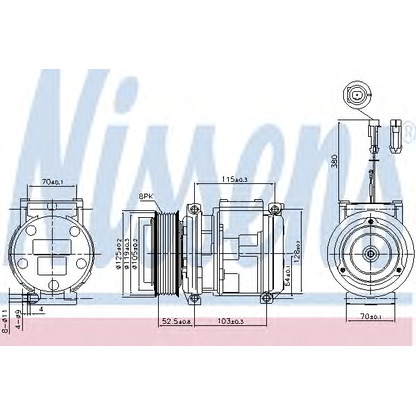 Foto Compresor, aire acondicionado NISSENS 89355