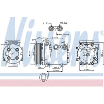 Foto Compresor, aire acondicionado NISSENS 89551