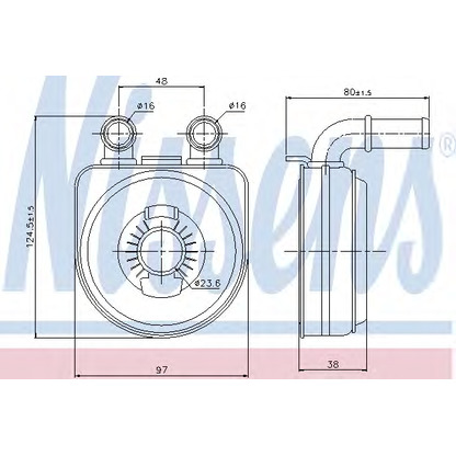 Foto Radiador de aceite, aceite motor NISSENS 90650