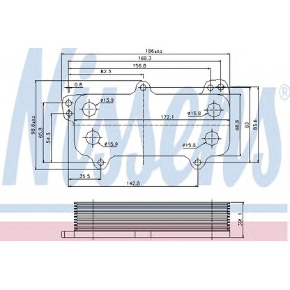 Foto Radiador de aceite, aceite motor NISSENS 90684