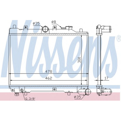 Foto Radiador, refrigeración del motor NISSENS 62512