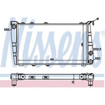 Foto Radiador, refrigeración del motor NISSENS 64010