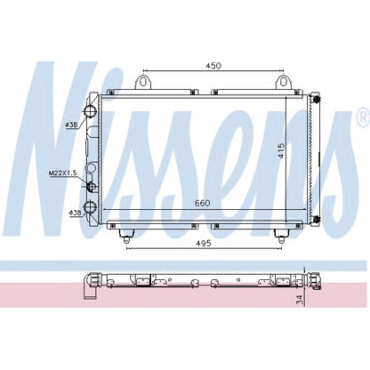 Photo Radiator, engine cooling NISSENS 63558