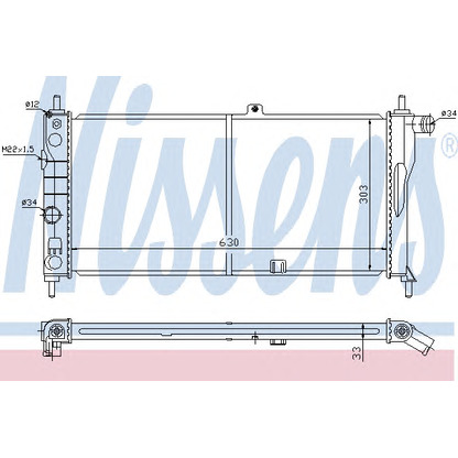 Foto Radiador, refrigeración del motor NISSENS 632741