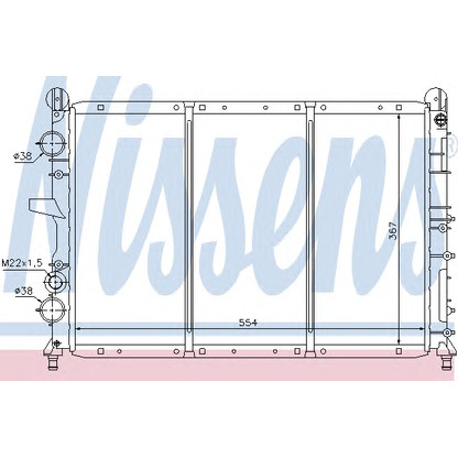 Foto Radiador, refrigeración del motor NISSENS 60023